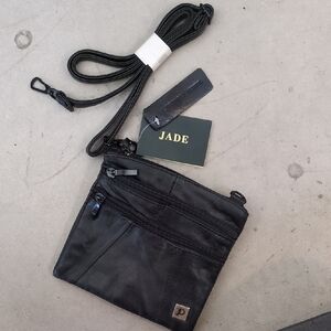 JADE Black Genuine Leather‎ Crossbody Bag